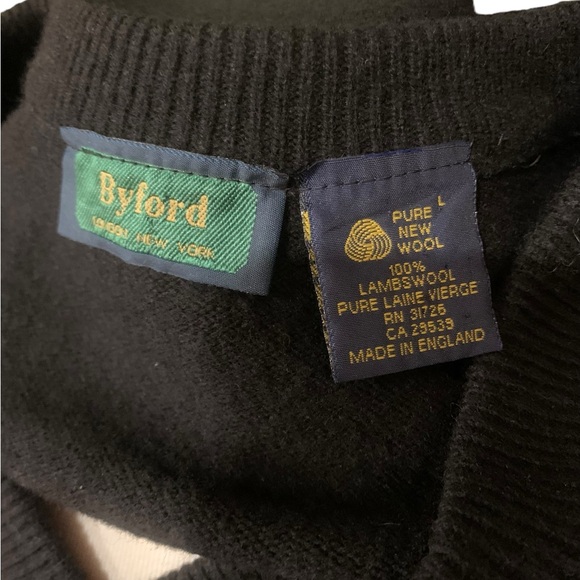 Byford Lambs wool black sweater size large - Picture 5 of 5